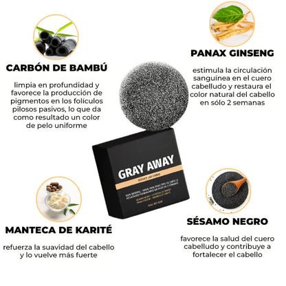 (COMPRA 1 LLEVA 2) GrayAway™ Jabón Anti - Canas Natural - Cabello, Barba y Cejas - GoMart!