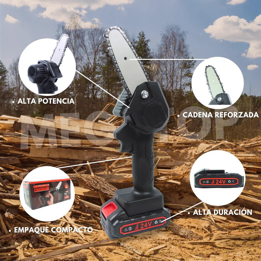 MINI MOTOSIERRA INALAMBRICA (2 Baterías incluidas) - GoMart!