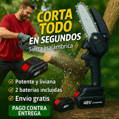 🌟 MINI MOTOSIERRA INALAMBRICA con Doble Batería – Potencia y Comodidad en tus manos - GoMart!