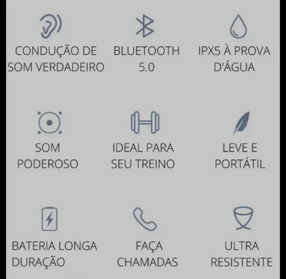 Fone OutEar - Fone de Ouvido por Condução Óssea Bluetooth 5.1